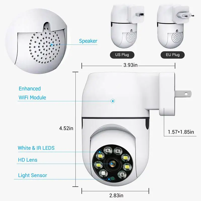 A11 Mini Camera Wifi Smart Home PTZ Webcam IP Camera Security CCTV LED Night Vision Baby Monitor Video Surveillance US EU Plug 3