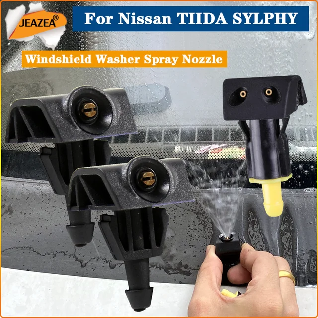 JEAZEA – lave-glace de pare-brise, buse de pulvérisation d'eau pour Nissan  TIIDA SYLPHY, accessoires de voiture, nouveau plastique noir - AliExpress