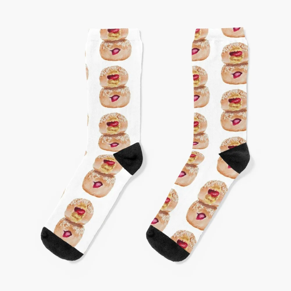 Jelly donut watercolour illustration (white background) Socks japanese fashion socks Men's Boy Child Socks Women's midwife at your cervix socks argentina japanese fashion boy child socks women s