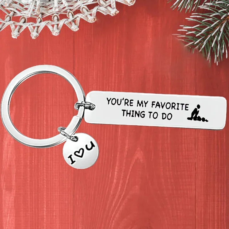 

Metal Inpirational Mantra Lovers Couple Keychain Pendant Husband Wife Birthday Key Chain Keyring You Are My Favorite Thing To Do