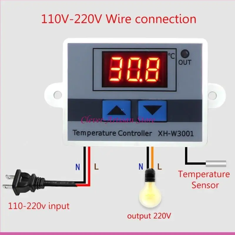 E06B W3001 AC 110V-220V Temperature Controller Thermostat Switch Digital LED Display