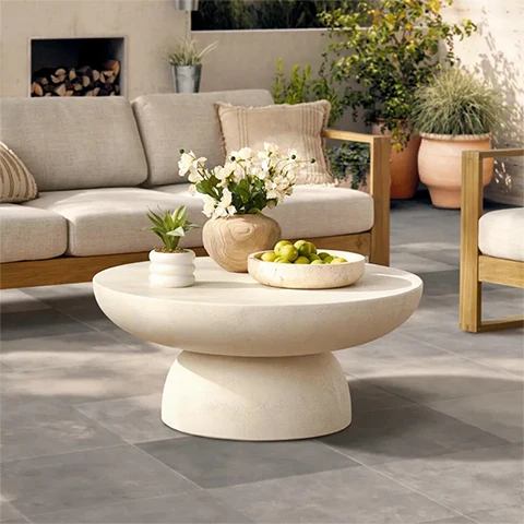 Table d'appoint ronde de style champignon nordique, design japonais Wabi Sabi, table basse combinée, décoration minimaliste pour salon 1