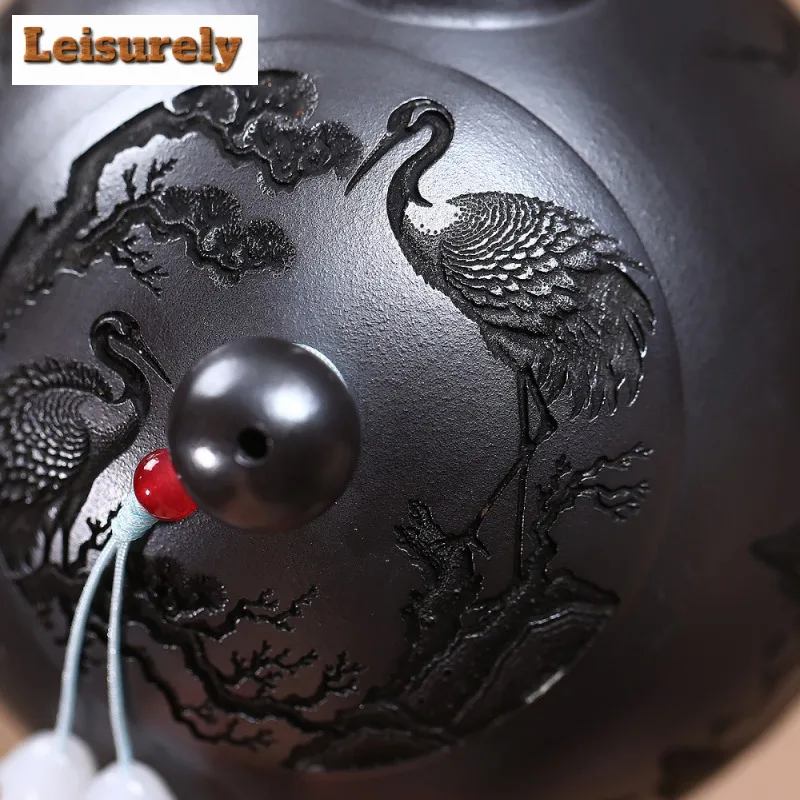 520ml Ancient Yixing Purple Clay Teapots Handmade Dragon Egg Pot Raw Ore Stone Yellow Mud Tea Making Kettle Zisha Tea Set Gift