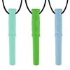 1Pcs Newborn Sensory Chew Necklace Chewy Kids Silicone Biting Teethers Toy Silicone Teether for Children With Autism Accessories 2