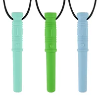 1Pcs Newborn Sensory Chew Necklace Chewy Kids Silicone Biting Teethers Toy Silicone Teether for Children With Autism Accessories 2