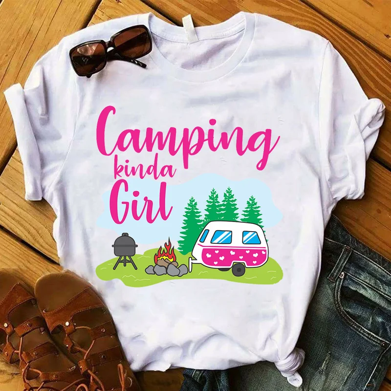 

Women T Womens Graphic Happy Campe This Is My Road Trip Vacay Printed Top Tshirt Female Tee Shirt Ladies Clothes T-shirt
