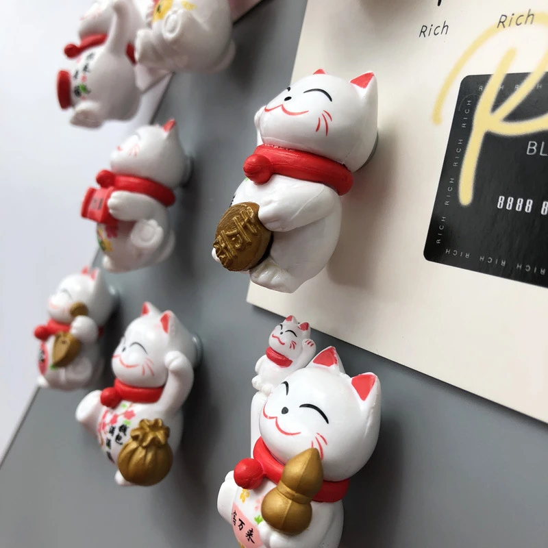 Fridge Magnet paste series Lucky Cat magnetic paste home decoration creative gift Animal refrigerator stickers magnetic fridge magnets magnetic sticker magnetic fridge stickers 8 Pcs
