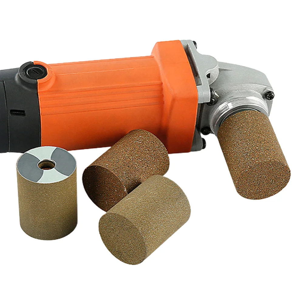 Abrasive Wheel Grinding Wheel 1Pc Cylindrical Diamond Grinding Wheel M10Thread Polishing Head Abrasive Sanding Wheel 50/100/200Grit 100 Type Angle Grinder