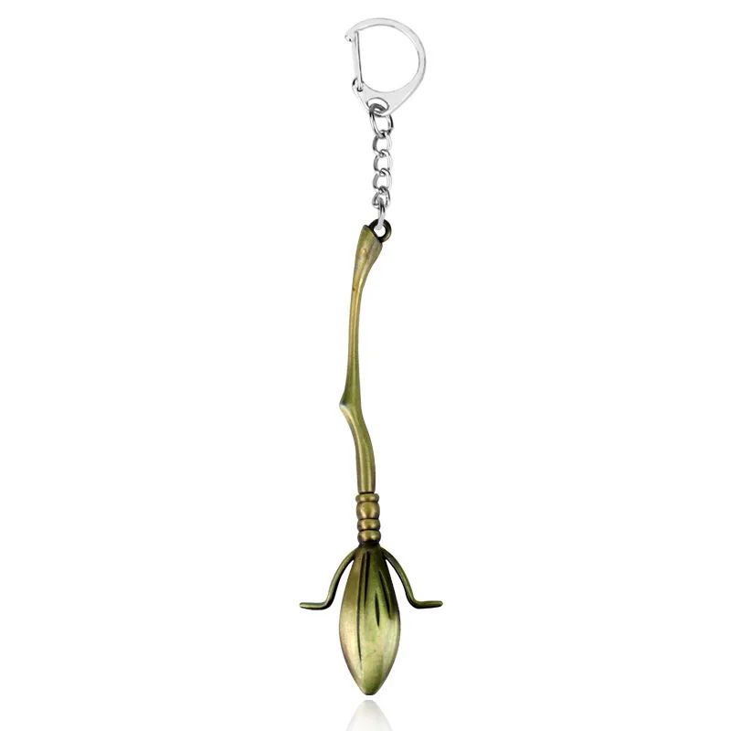 2Pcs/set broom keychain witch flying broom alloy key pendant game keychain mini sword keychain anime keychain pendant