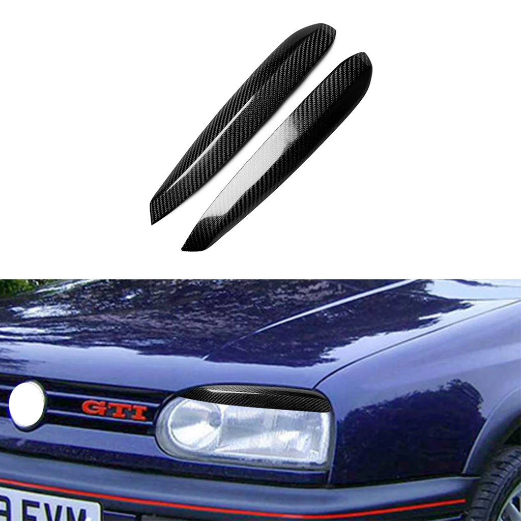 

1pair Carbon Fiber Car Headlights Eyebrow Eyelids Trim Cover For Volkswagen Golf 3 MK3 1992 1993 1994 1995 1996 1997 1998 1999