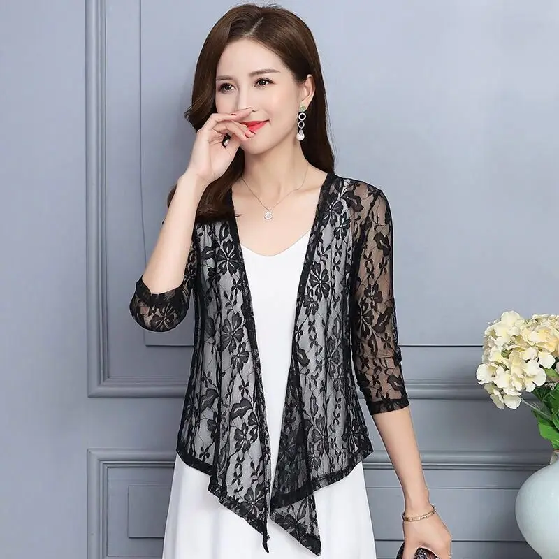 3/4 Sleeve Crop Shawls Women Bolero Open Front Shrugs Lace Bolero Wedding Jacket Cardigan Bride Wraps wedding shawl