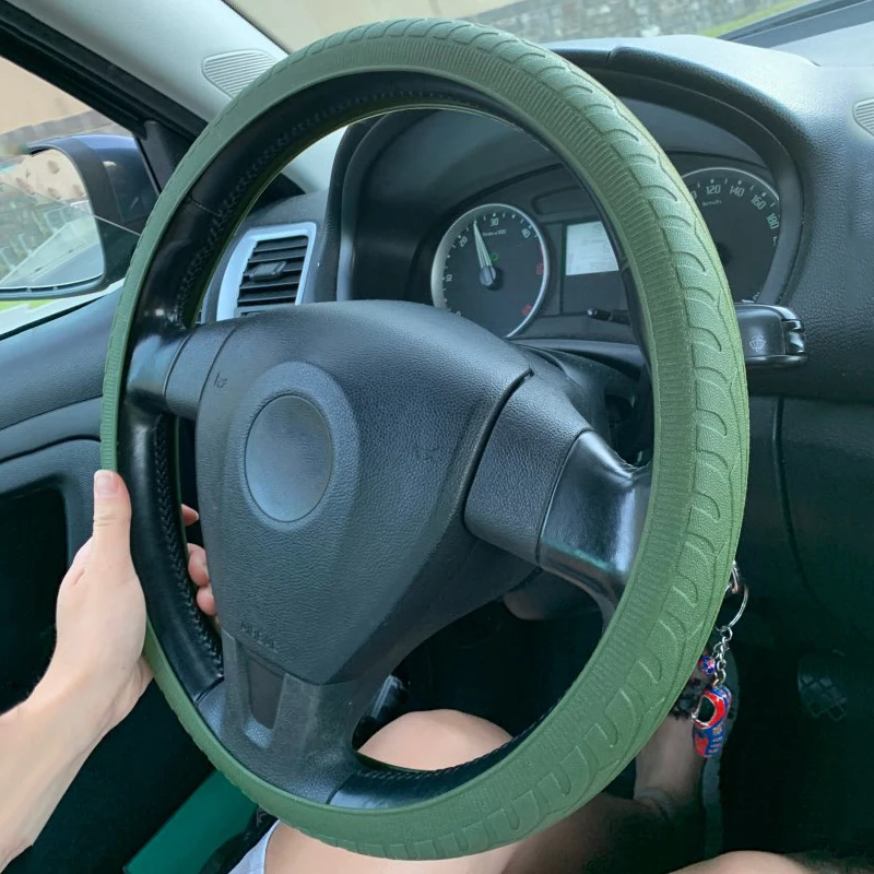 

Car Soft Silicone Steering Wheel Cover For Peugeot Volkswagen Subaru Hyundai SEAT Citroen Mazda Toyota Honda Suzuki BMW KIA etc.