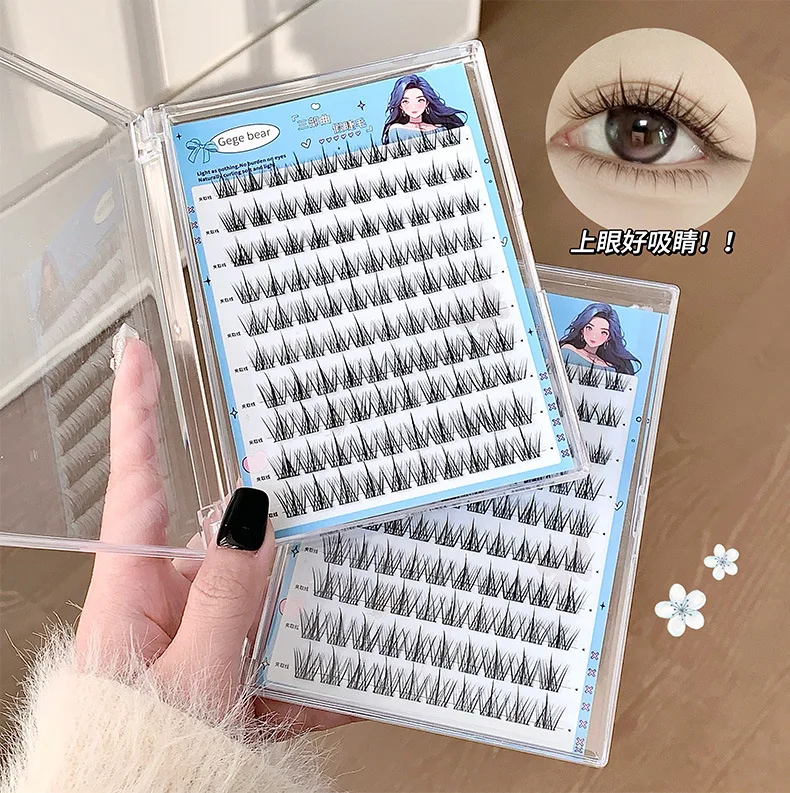 Description Picture 3 of itemNo-Glue False Eyelashes 3-Step Application Natural Look Manga False Eyelashes for Beginners with Sunflower Design