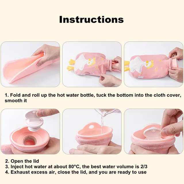 Water Warmth Natural Bottle Plush Warm Hand Soft Warmer Cover 1L Decoration  Hangs Pocket Warmer Fuel Sticks Reusable Hot Packs for Food Korean Hot