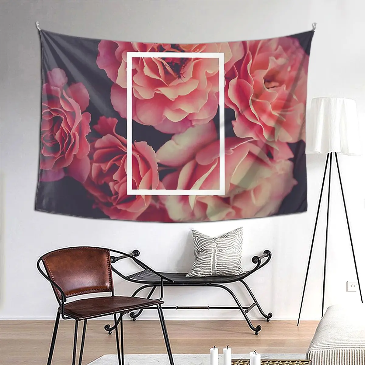 

The 1975 Floral Rectangle Tapestry Hippie Wall Hanging Aesthetic Home Decoration Tapestries for Living Room Bedroom Dorm Room