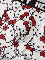 6 pièces de caleçons de sport pour hommes avec imprimé Hello Kitty, sous-vêtements respirants à séchage rapide, taille plus, caleçons pour femmes 6
