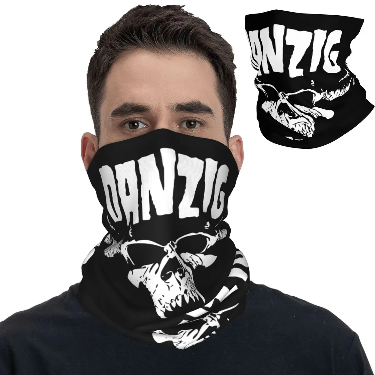 

Danzigs Bandana Neck Cover Printed Hyper Rock Band Banner Face Scarf Warm Balaclava Fishing for Men Women Adult All Season