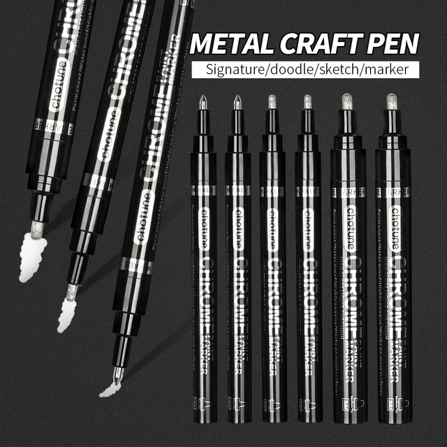 Chrome Mirror Marker Pen DIY Reflective Liquid Paint Pens Silver Gold  Markers Chrome Finish Metallic Art Craftwork Pen Paint - AliExpress