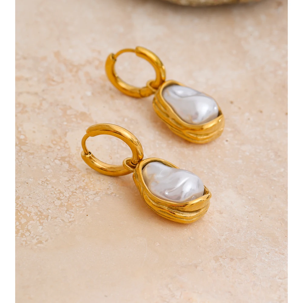 Yhpup Baroque Imitation Pearls Drop Dangle Earrings for Women