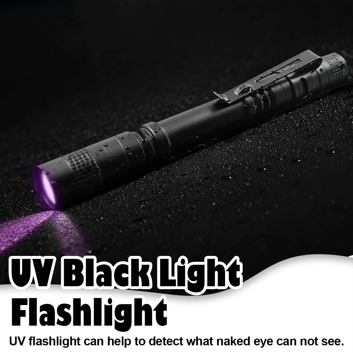 Uv Flashlight 365nm Ultraviolet Torch Pen Clip Bright Small Portable Plastic Light Led Manual Scorpion Detection Lamp 395nm