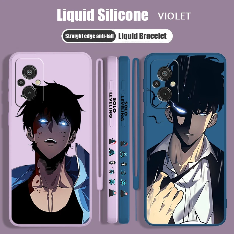 Cartoon Solo L-Eveling Cool Per Redmi 12C 11A 10C 10X 9T 9C 9At 9A 8A Plus Prime Liquid Left Rope Phone Case