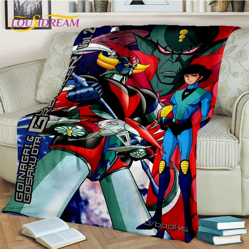 

Cartoon UFO Robot Grendizer Anime Blanket,Soft Throw Blanket for Home Bedroom Bed Sofa Picnic Travel Office Cover Blanket Kids