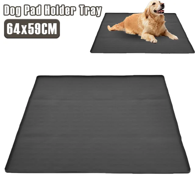 Se654ae886d704066a8a5a52df59692a2U.jpg Dog Pad Holder Tray Silicone Waterproof Pet Urine Isolation Pad Cat Dog Feeding Placemat Pet Supplies for Home Floor Protection