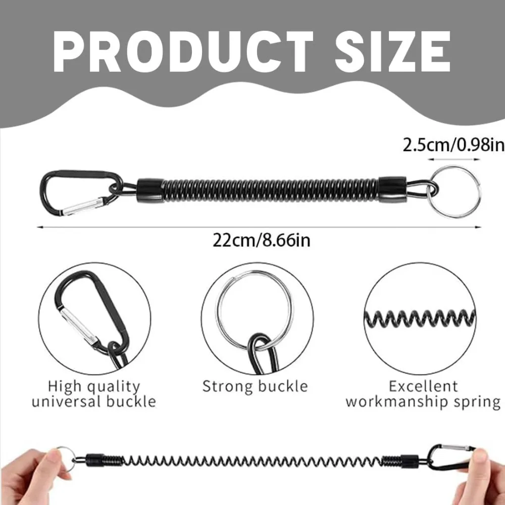 Tactical Retractable Elastic Lanyard Set - Anti-Loss Keychain