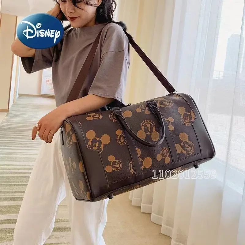 Travel Bags Disney's New Mickey Portable Travel Bag Luxury Brand Women's Travel Bag High Quality Cartoon Fashion Large Capacity Luggage