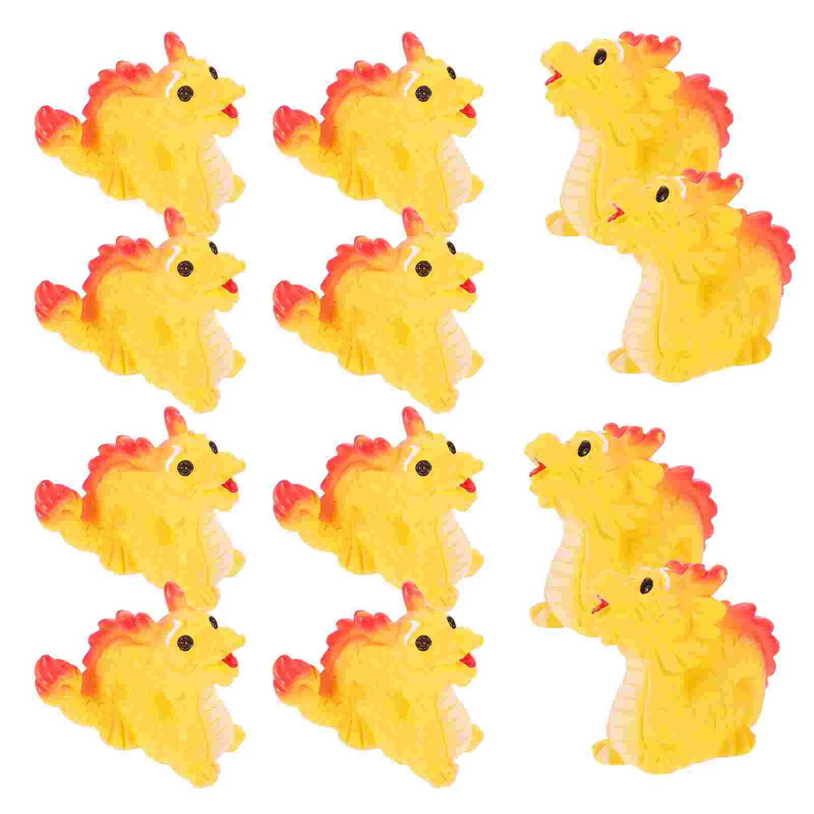 

12 Pcs Decor Dragon Ornaments Miniature Statue Statues Tiny Figurines Bulk Office
