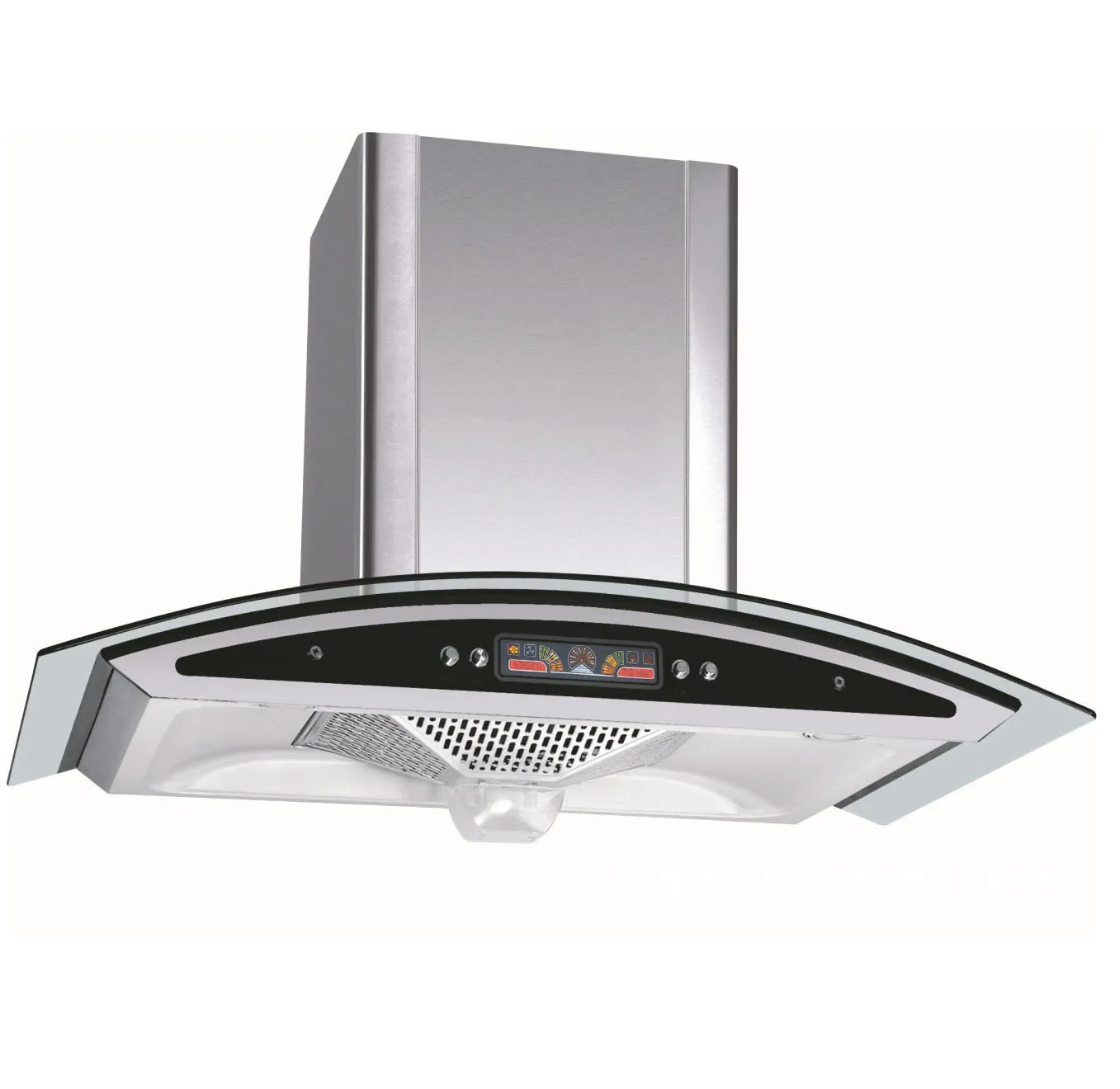 90cm Island Range Hood with Low Noise Vertical Chimney Extractor Home Appliance Kitchen Cooker Hood LED Light Copper Housing 2
