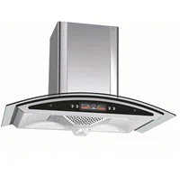 90cm Island Range Hood with Low Noise Vertical Chimney Extractor Home Appliance Kitchen Cooker Hood LED Light Copper Housing 2