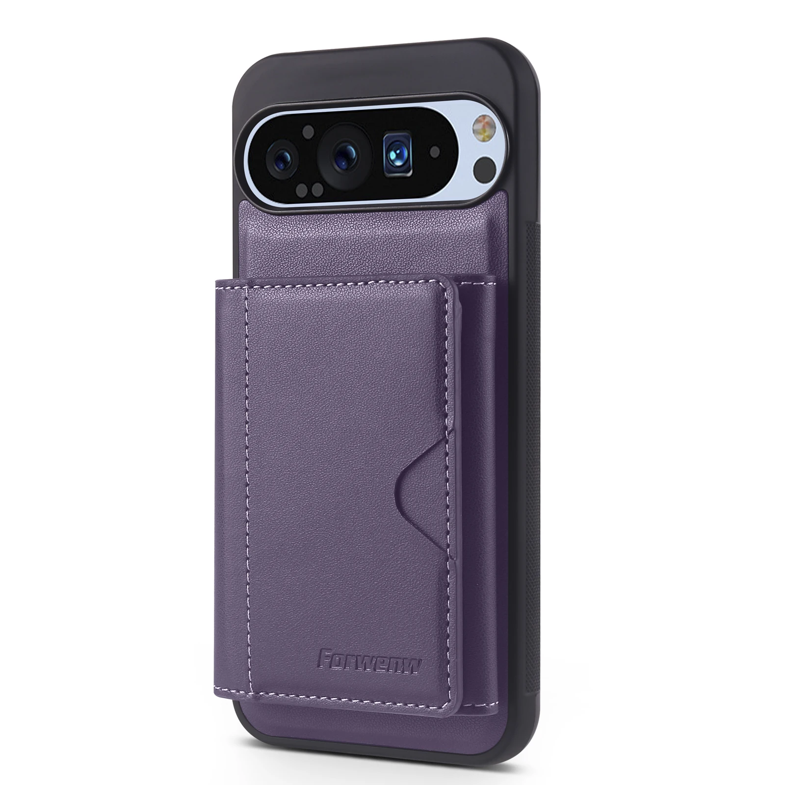 Magnetic Detachable Leather Case with Anti-Theft Magsafe Card Wallet