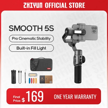 ZHIYUN 공식 Smooth 5S 핸드 헬드 스태빌라이저 3 축 실외 전화 아이폰 15 프로 맥스용 스마트폰 짐벌 Xiaomi