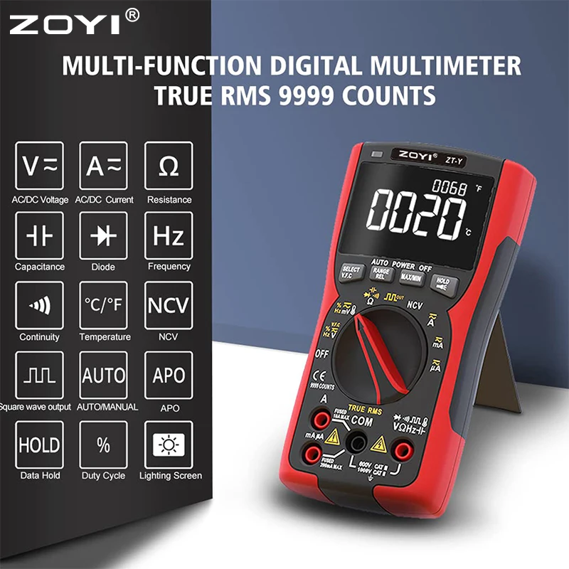 Digital Multimeter Multimeter Tester ZOYI high-precision ZT-Y automatic range multifunctional digital multimeter Intelligent anti-burn electrician maintenance