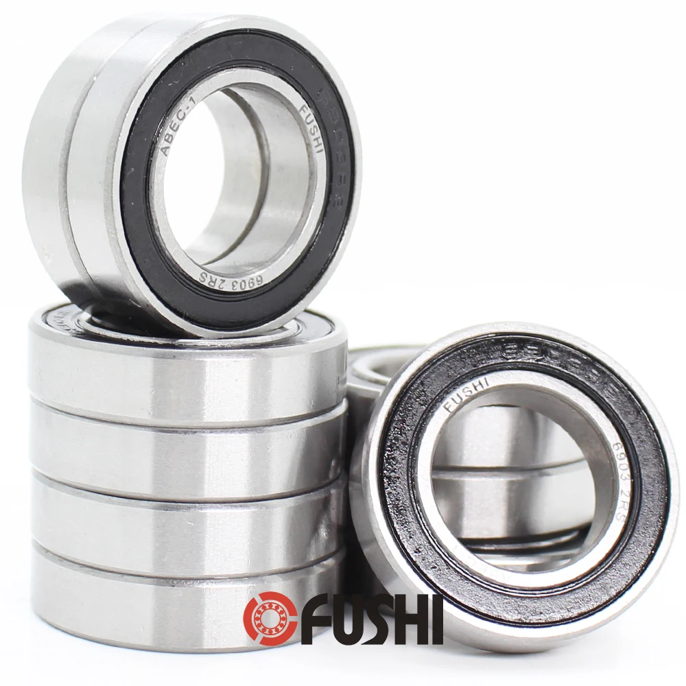 6903-2RS AKA 61903-2RS CHROME STEEL ROLLER BEARING SIZES 17mm x 30mm x 7mm. 
