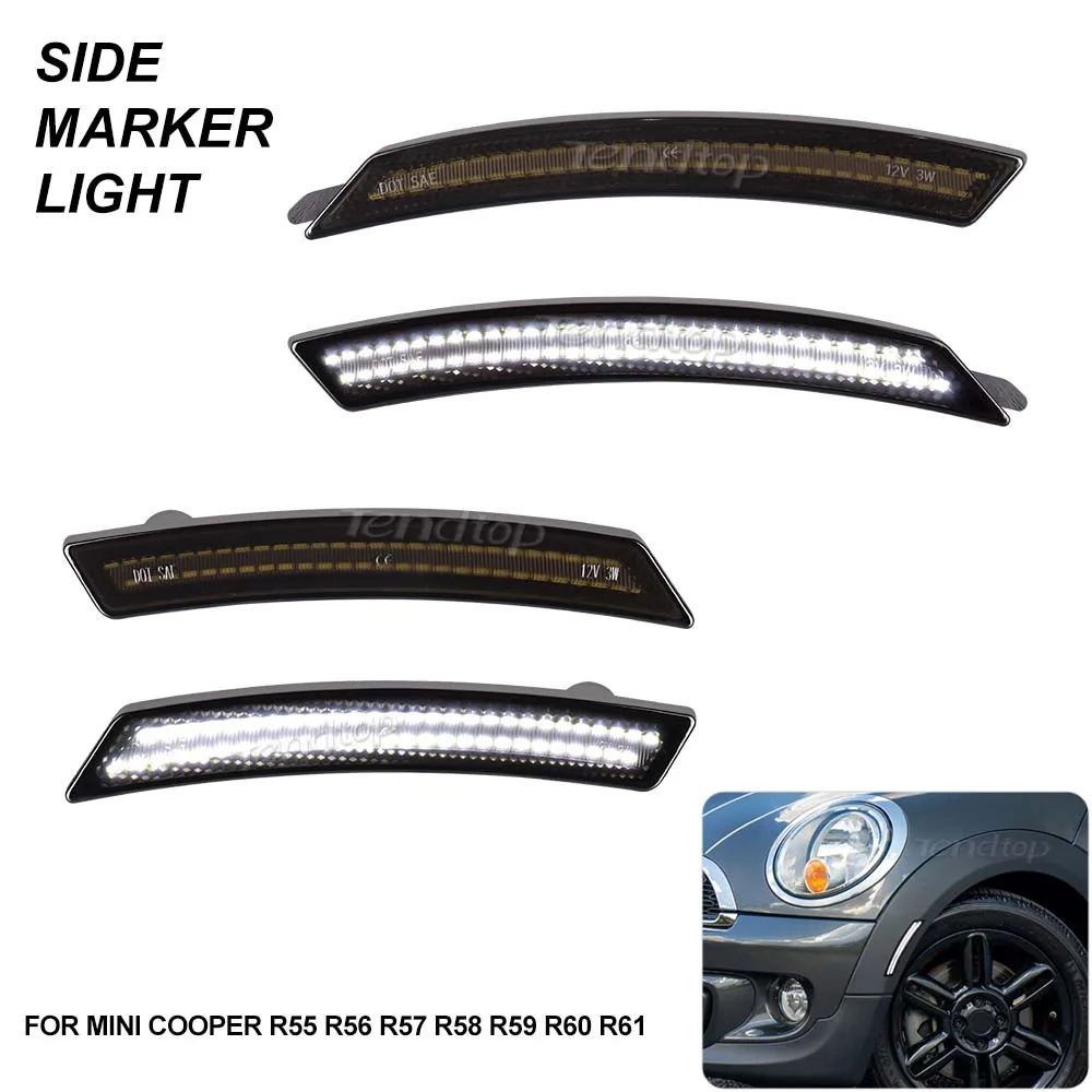 

LED Front & Rear White Side Marker Light Turn Signal Lamp Bumper Light Indicator For Mini Cooper R55 R56 R57 R58 R59 R60 R61