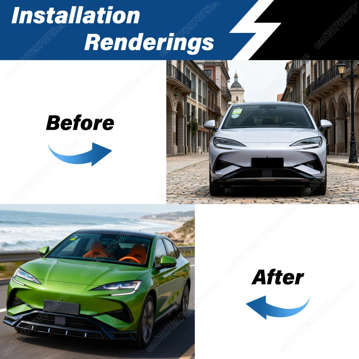 BYD Sealion 07 EV 2024 2025 DC 스타일 프론트 범퍼 립 스플리터 외장 자동차 부품 가드 프로텍터 장식 차체 키트