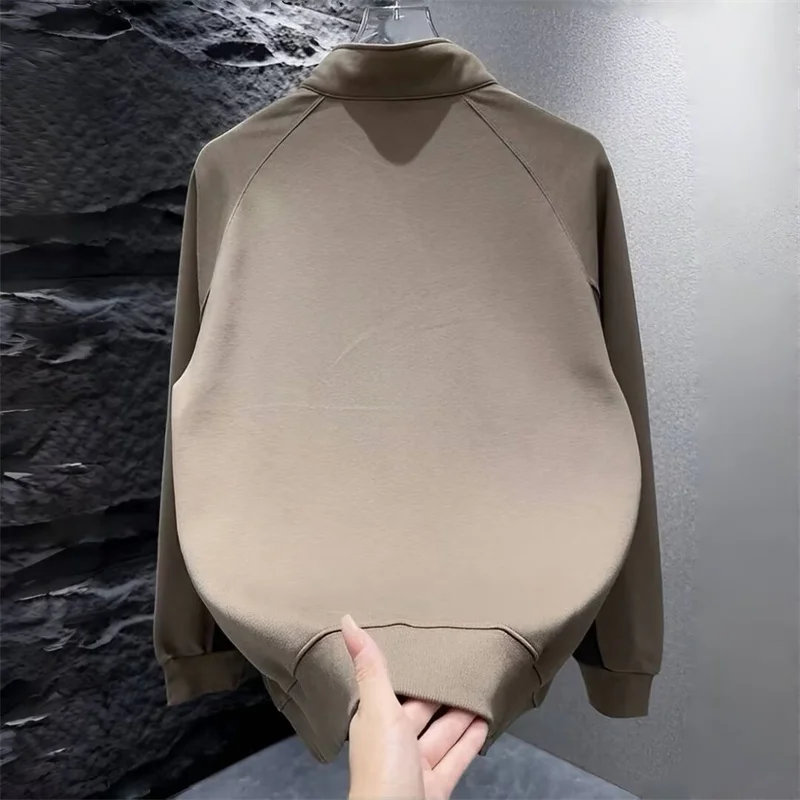 Men's Autumn Half-Zipper Polo Sweatshirt Stand-up Collar Pullover