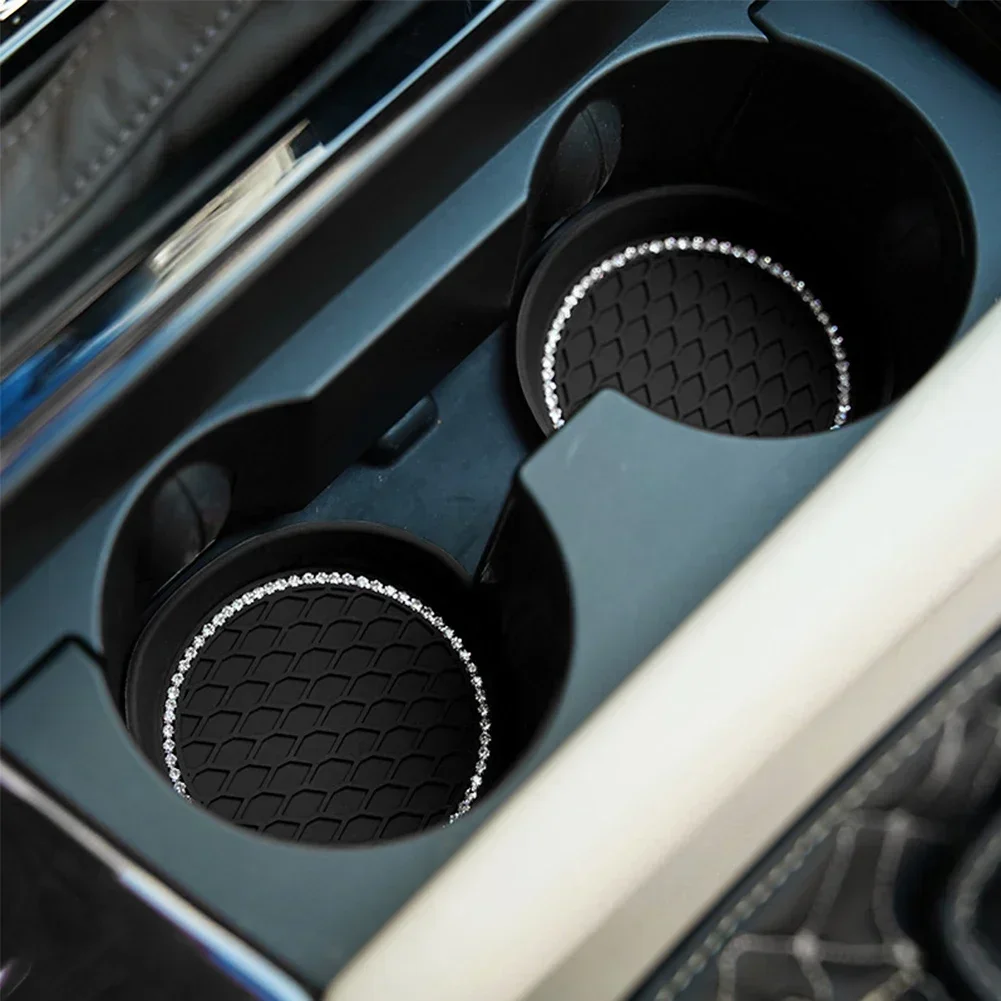 Universal Silicone Mat Non-Slip Car Coaster For Car Water Cup Auto Anti-Slip Cup Pad Drink Holder Mat Decoration Accessories cup holder coasters car coaster pads