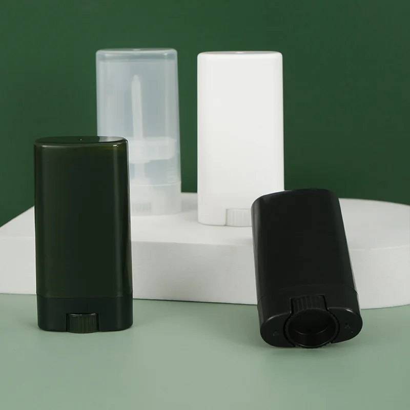

15g/ml DIY Empty Oval Lip Balm Tubes Deodorant Containers Green Black Lipstick Fashion Cool Lip Pomade Tubes 50pcs