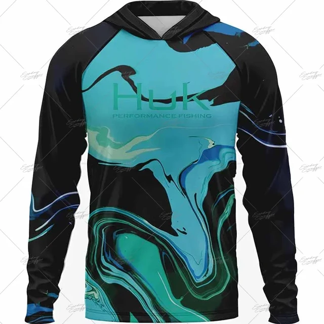 Summer HUK Performance Fishing Shirts Men's Long Sleeve Breathable