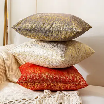 Luxury Golden Velvet Cushion Cover – Decorative Sofa Pillow Case 1