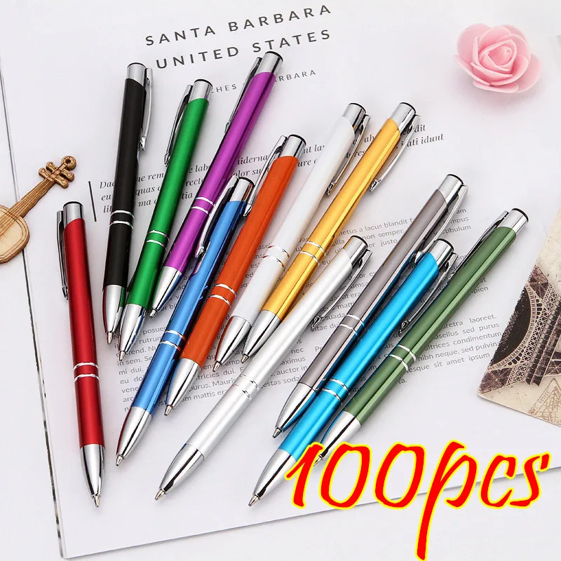 100pcs/Lot Ballpoint Pen School Office Student Exam Signature Pens for Writing Stationery Supply Free Custom Logo Black Ink умные электронные цифровые часы ballpoint student exam pen school стационарный