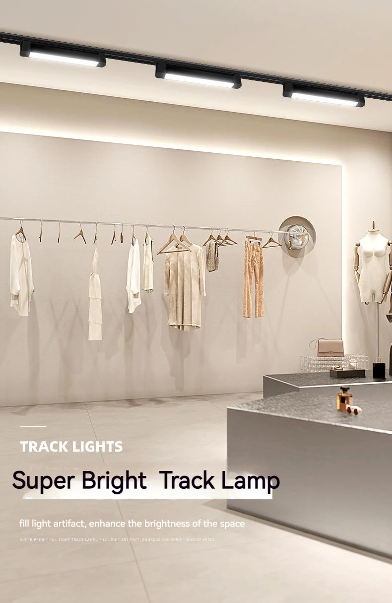 Set LED Track Light 110V 220V Spotlight Track Rail Lighting Fixture for Clothing Store Kitchen Indoor Light Spot Led Track Lamp 2