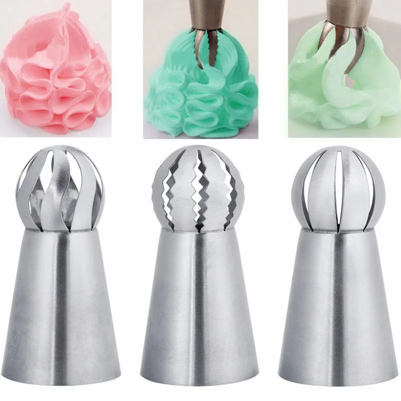 

3Pcs/Set Stainless Steel Icing Piping Nozzles Russian Pastry Icing Piping Nozzles Kit Cake Decorating Tools Baking Pastry Tools