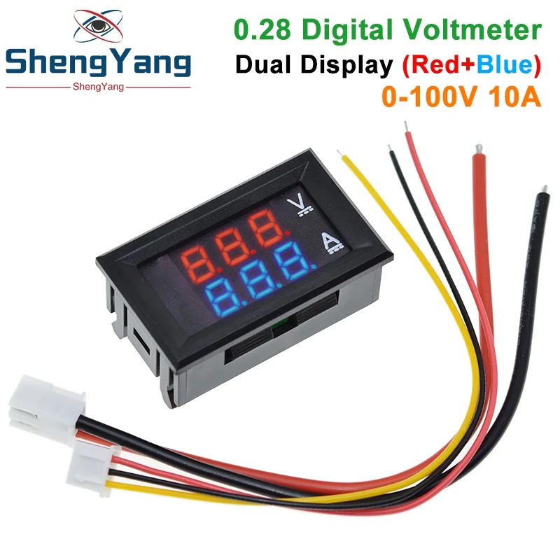 DC 0 100V 10A Digital Voltmeter Ammeter Dual Display Voltage Detector