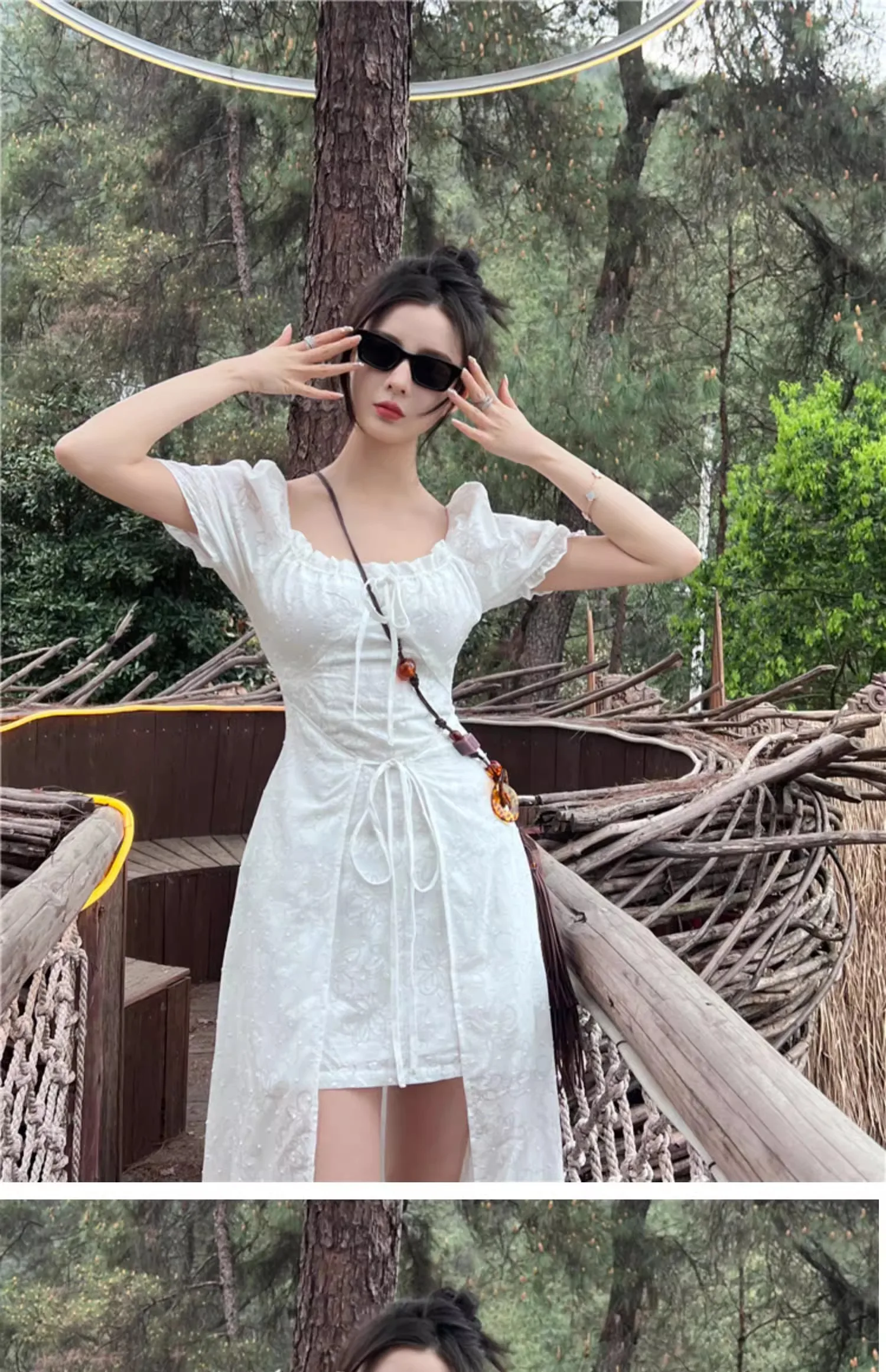 Y2K Long Dresses for Women Puff Sleeve Lace-up A-line Off Shoulder Club Party Dress Summer New Korean Chic One Piece Vestido