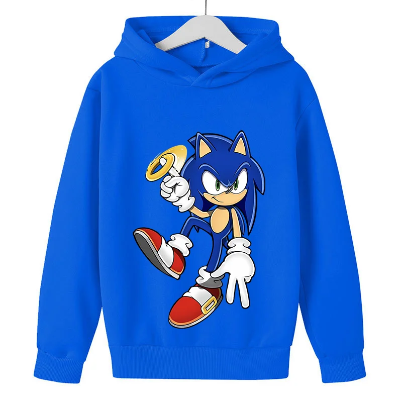 thumbnail image 1 of Sudadera con capucha de Sonics con figura de juego, sudadera con estampado de dibujos animados, manga larga, holgada, hombros caídos, estilo otoñal, regalo de cumpleaños, 1 of 5