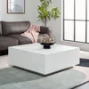 Home Collection Contemporary Modern White Square Coffee Table (Fully Assembled)，Suitable for living room, bedroom 1